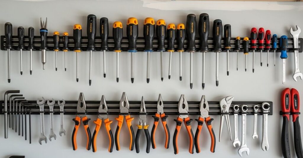 Magnetic Strips and Hooks for Small Tools
