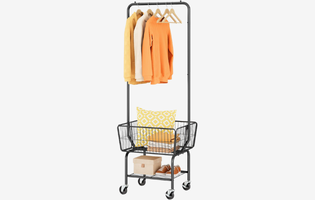 Metal Laundry Basket with Wheels Cart 