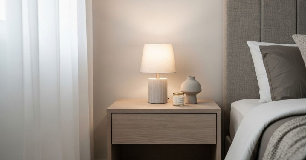 Minimalist Night Table Display with a Friendly Touch