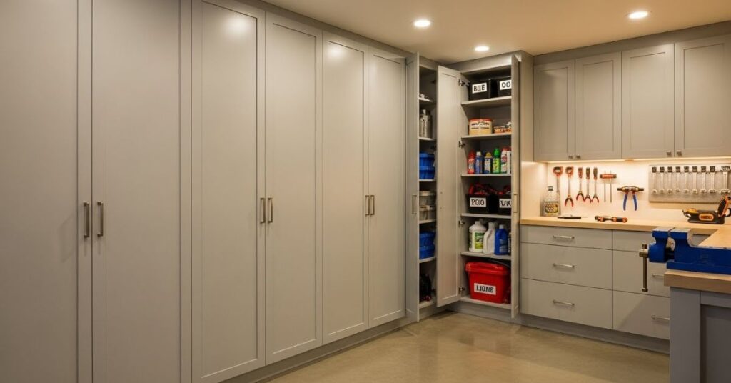 Multi-Purpose Garage Cabinets with Hidden Storage