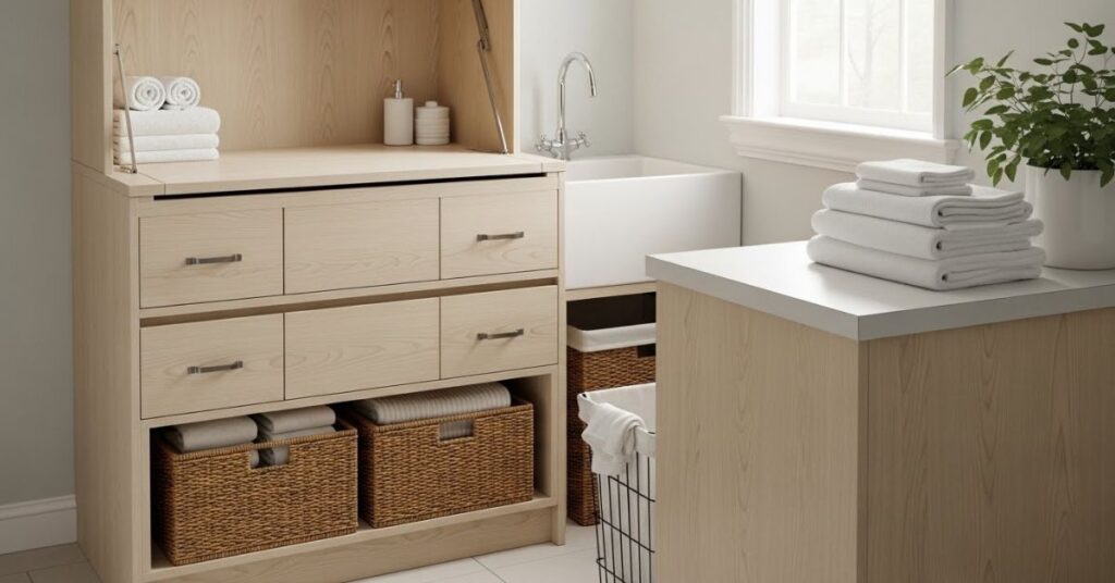 Multipurpose Cabinets with Folding Stations