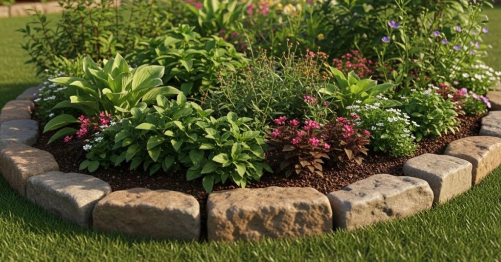Natural Stone Edging for an Organic Garden Feel