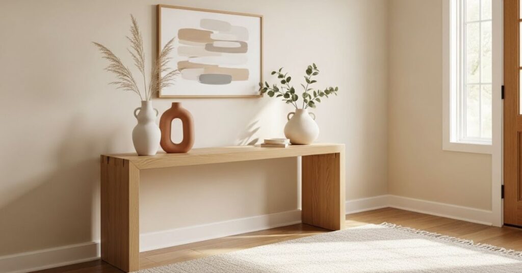 Neutral-Tone Aesthetic Entryway Styling