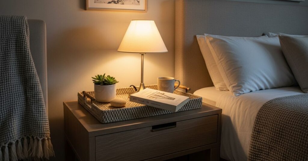 Night Table Tray Styling for an Organized, Friendly Look
