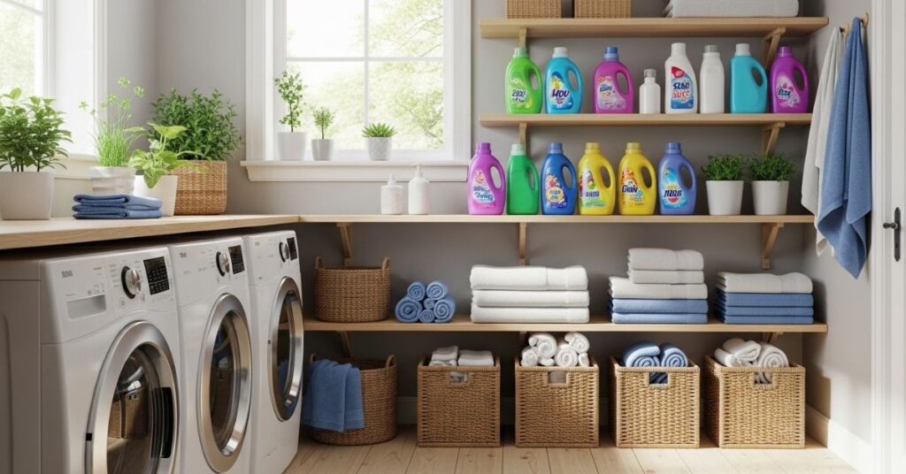 Open Shelving for Laundry Essentials