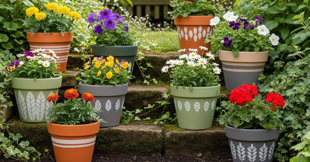 Outdoor Garden Terra Cotta Pot Painting Ideas