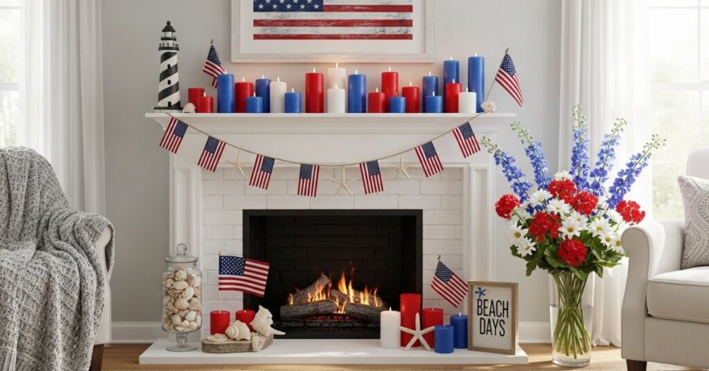 Patriotic Summer Mantel