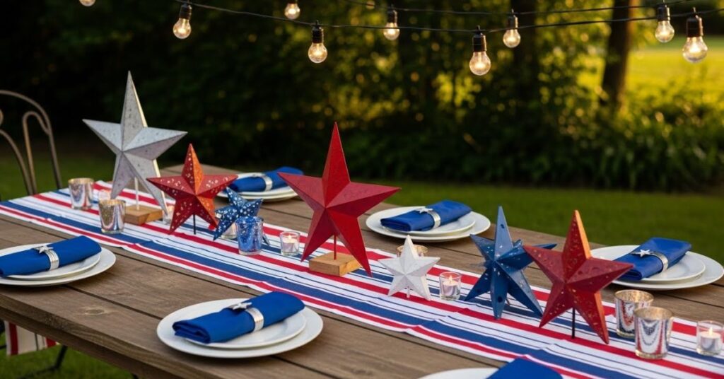 Patriotic Table Decor for Outdoor Celebrations