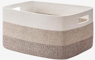 Rectangle Woven Cotton Rope Basket for Storage