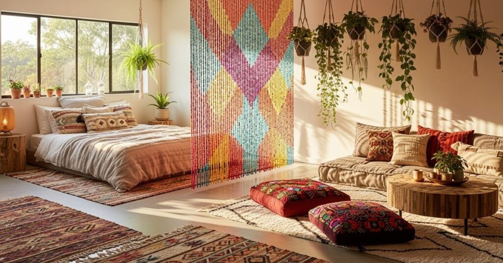 Rope or Beaded Curtains for Bohemian Flair