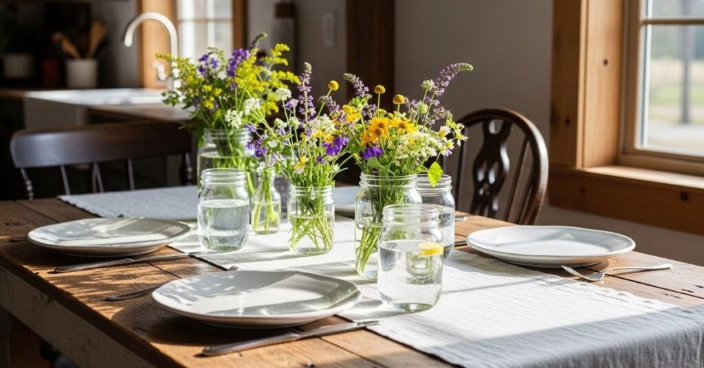 Rustic Farmhouse Summer Tablescape