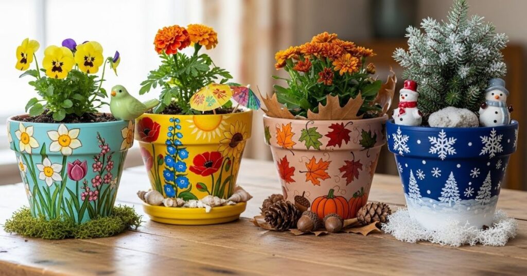 Seasonal Terra Cotta Pot Painting Ideas