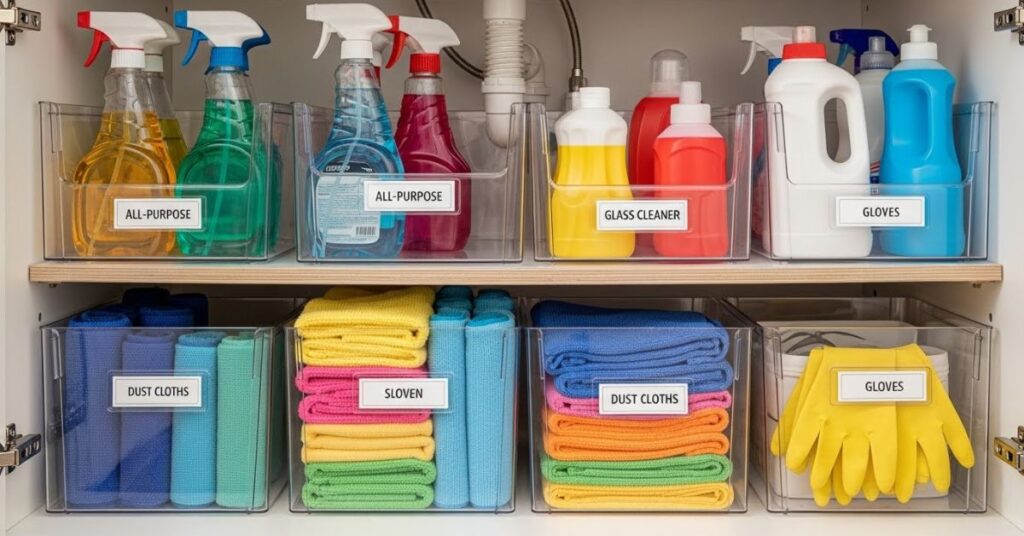 Store Cleaning Supplies Under the Sink Efficiently
