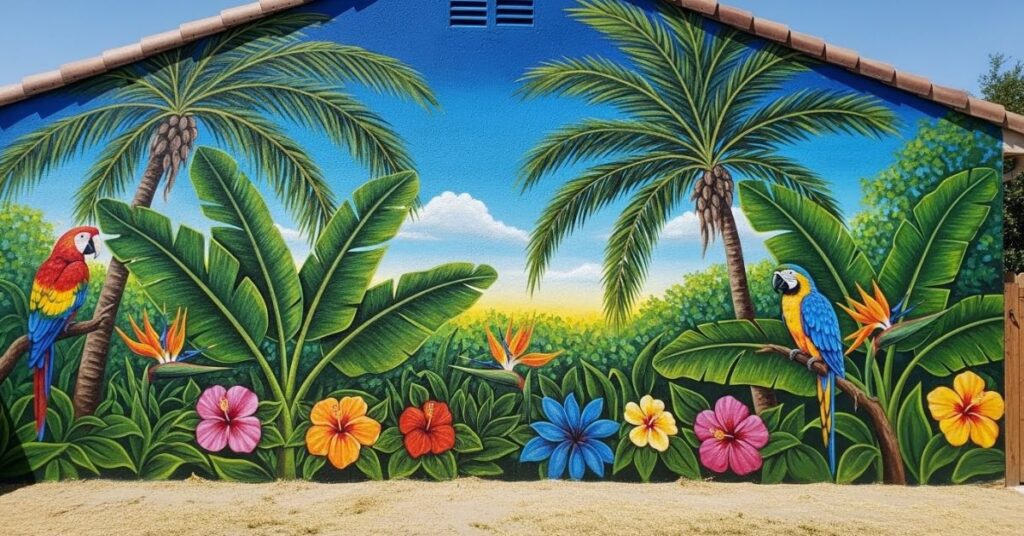 Tropical Garden Murals for a Vacation-Style Backyard