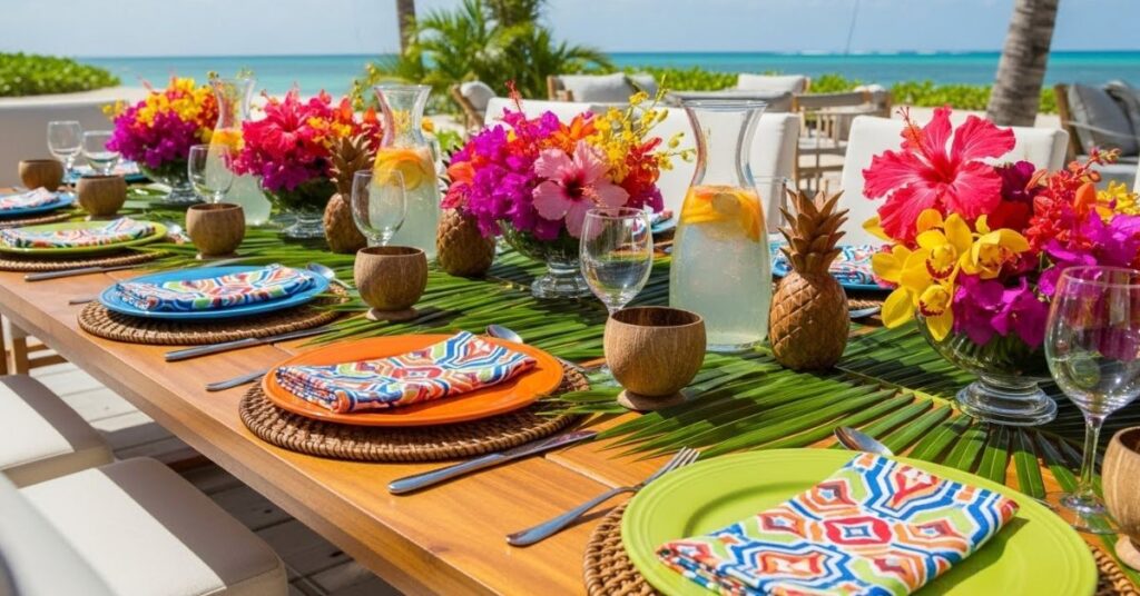 Tropical Summer Tablescape Theme
