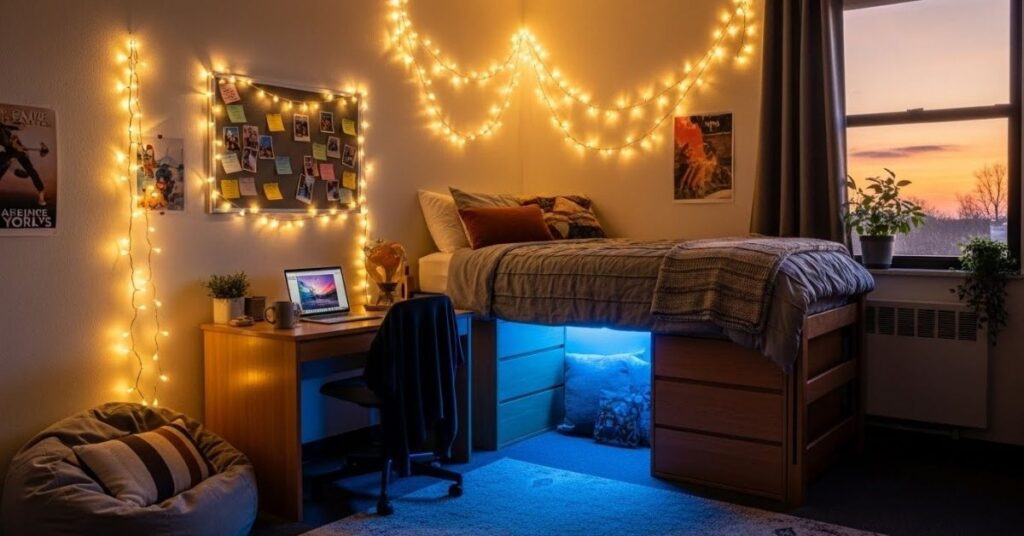 Use String Lights and LED Strips for a Trendy Vibe