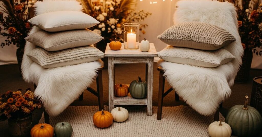 Warm & Cozy Baby Shower Seating Corner