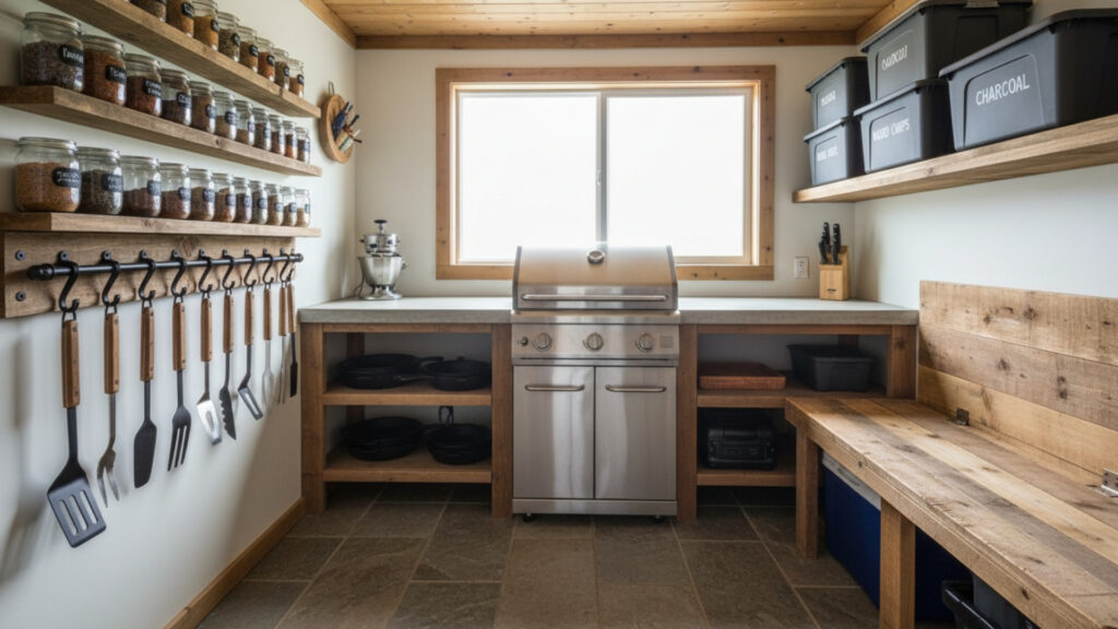 Add Smart Storage Solutions to Keep the BBQ Shed Organized