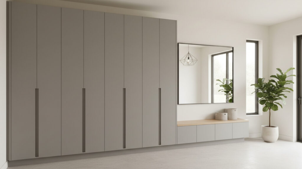 Cabinet Storage to Create a Clean and Hidden Mud Room Look