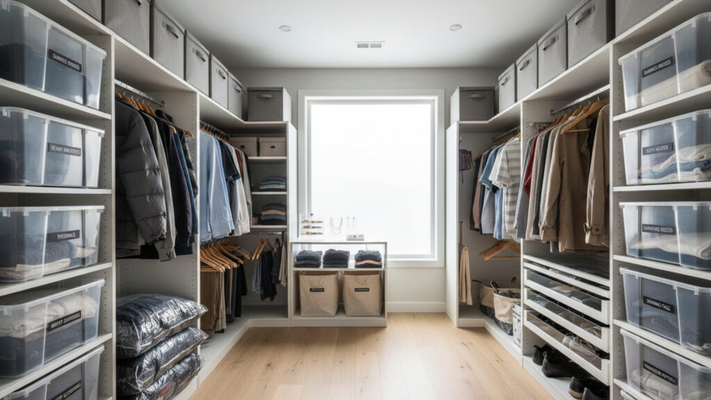 create seasonal storage zones to maintain long term organization