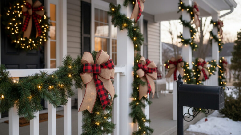 DIY Outdoor Christmas Decor Using Fabric