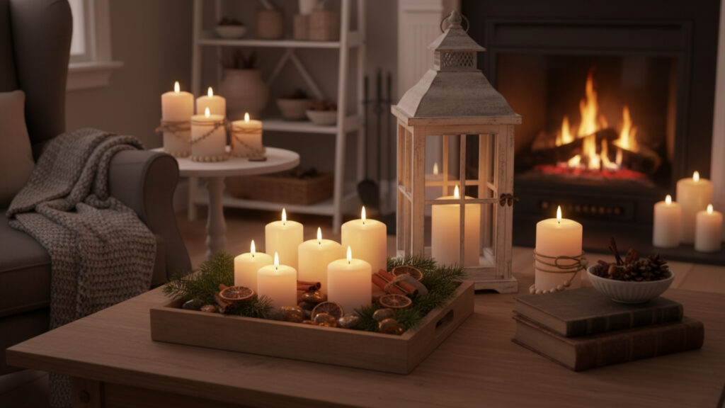 DIY Winter Decor Using Candles and Scented Elements
