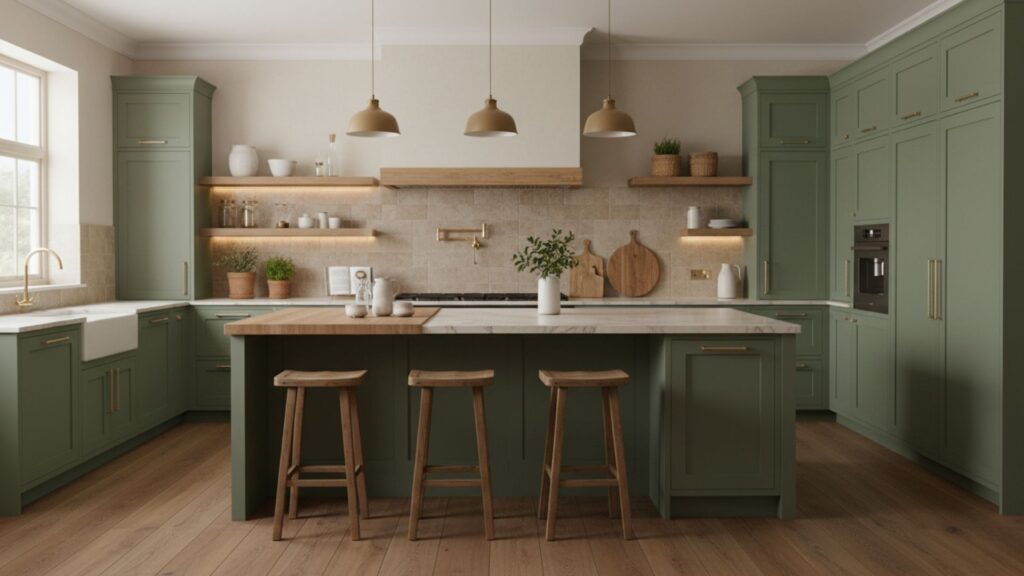 Earthy Green Kitchen Cabinet Colors