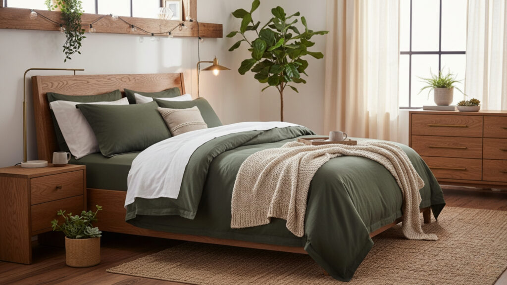 Forest Green and Olive Tones Promote Balance and Restful Sleep