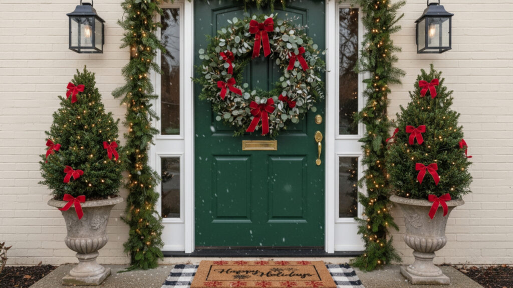 Front Door Decorations That Set a Christmas Welcome