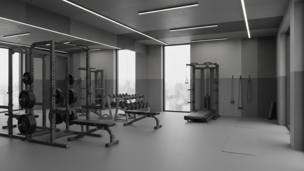 Gray Monochrome Home Gym Color Palettes For Modern Focus