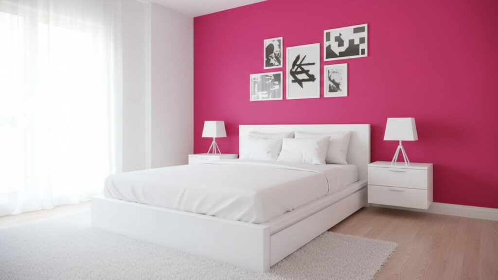 Hot Pink Accent Walls for Trendy & Youthful Spaces