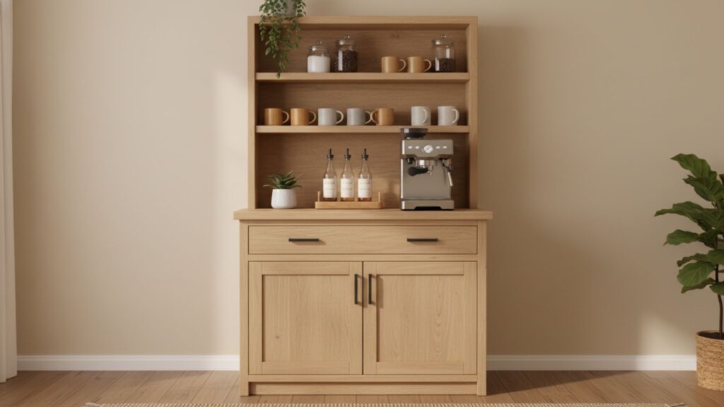 Add a Mini Coffee Hutch for Extra Storage
