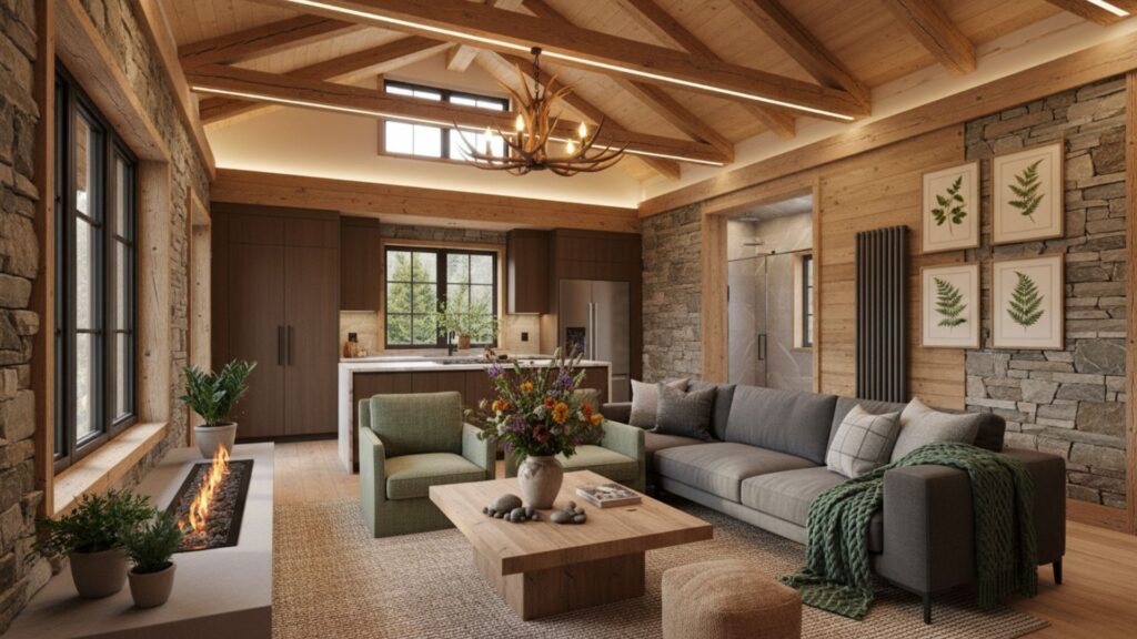 Modern Comforts Integrated Seamlessly Into Traditional Rustic Cabins