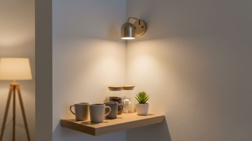 Utilize a Narrow Wall Nook for a Coffee Corner