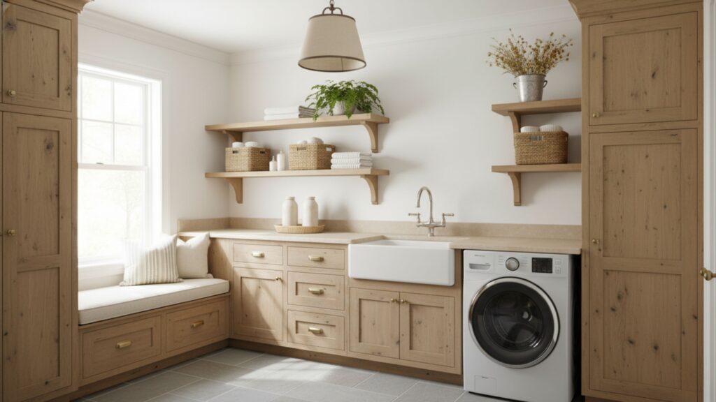 Neutral Color Palettes That Define Farmhouse Laundry Room Decor