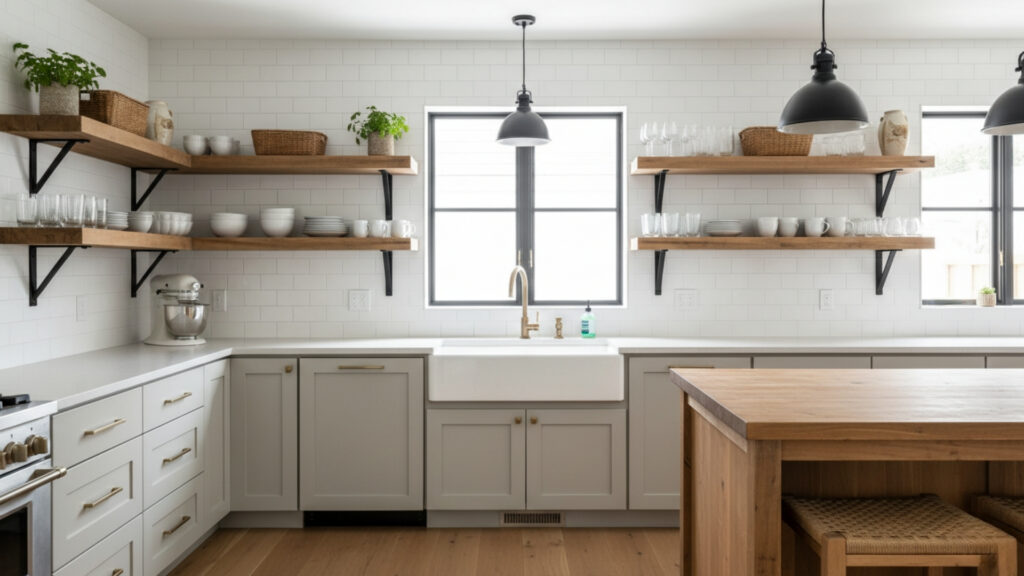 Open Shelving Creates Airy