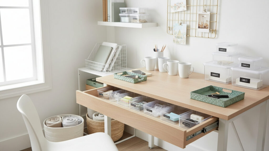 Organize Your Workspace With Dollar Store Finds for Efficiency