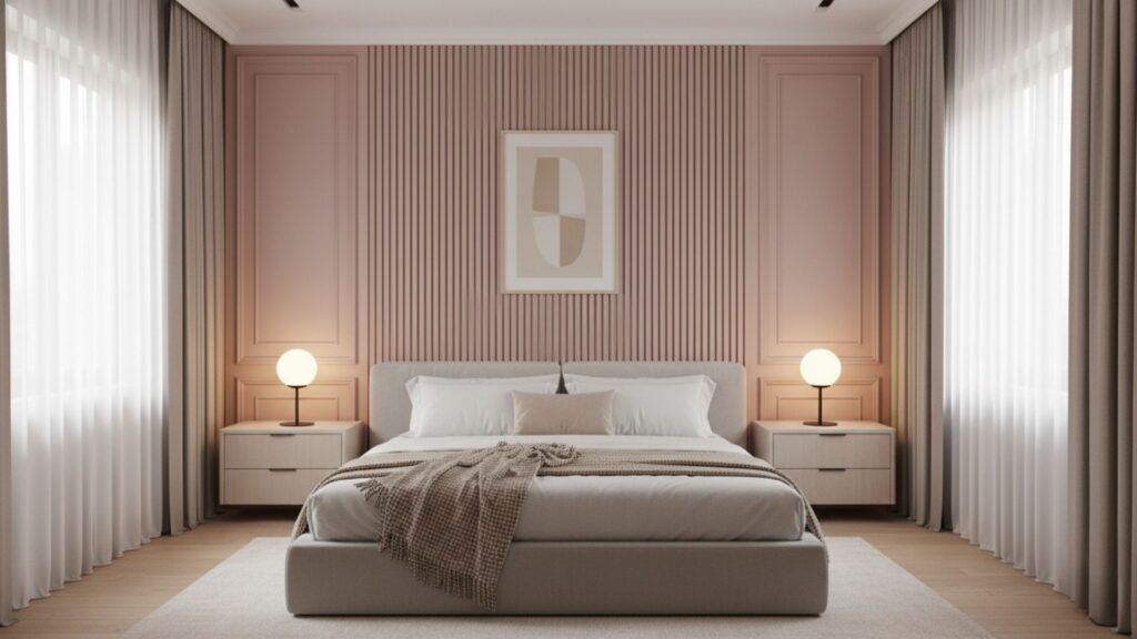 Pink Panelled Walls for a Stylish Architectural Touch