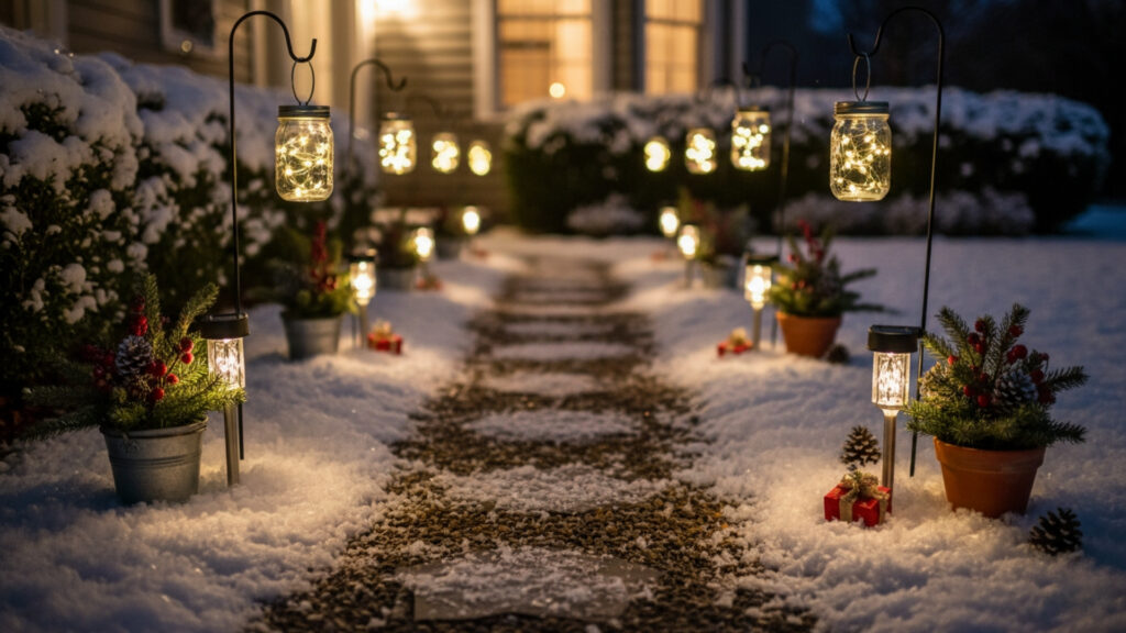 Simple DIY Christmas Pathway Decorations