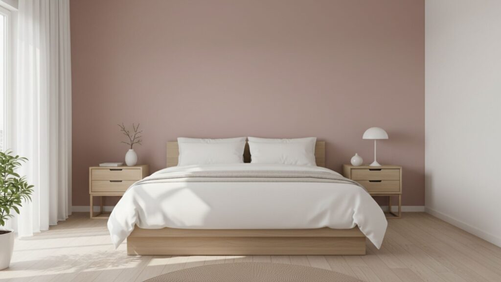 Soft Blush Accent Walls for a Calming Bedroom Look