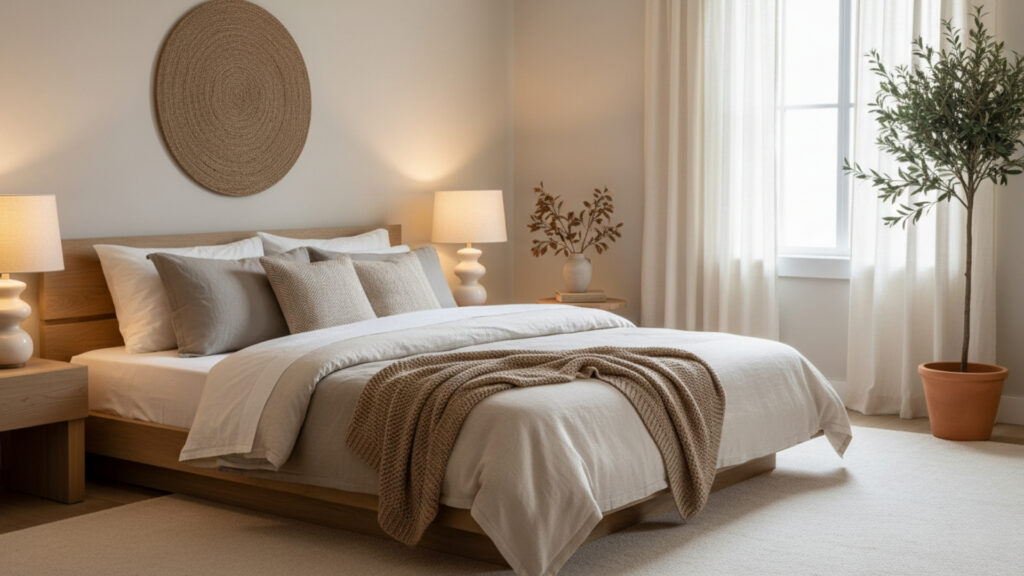 Soft Neutrals Create Calm and Versatility in Fall Bedding Design