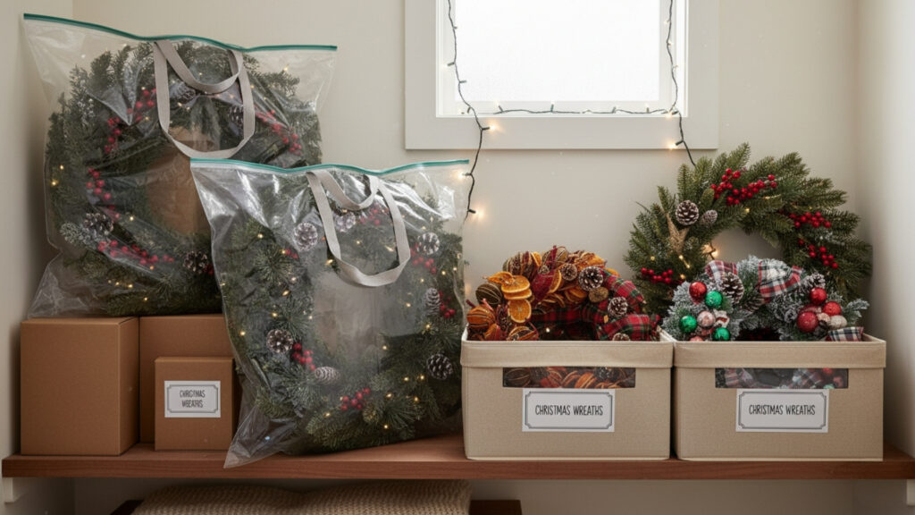 store diy holiday wreaths properly