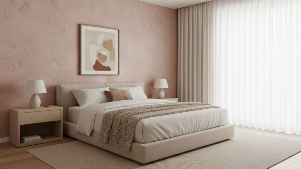 Textured Pink Walls for Depth and Personality