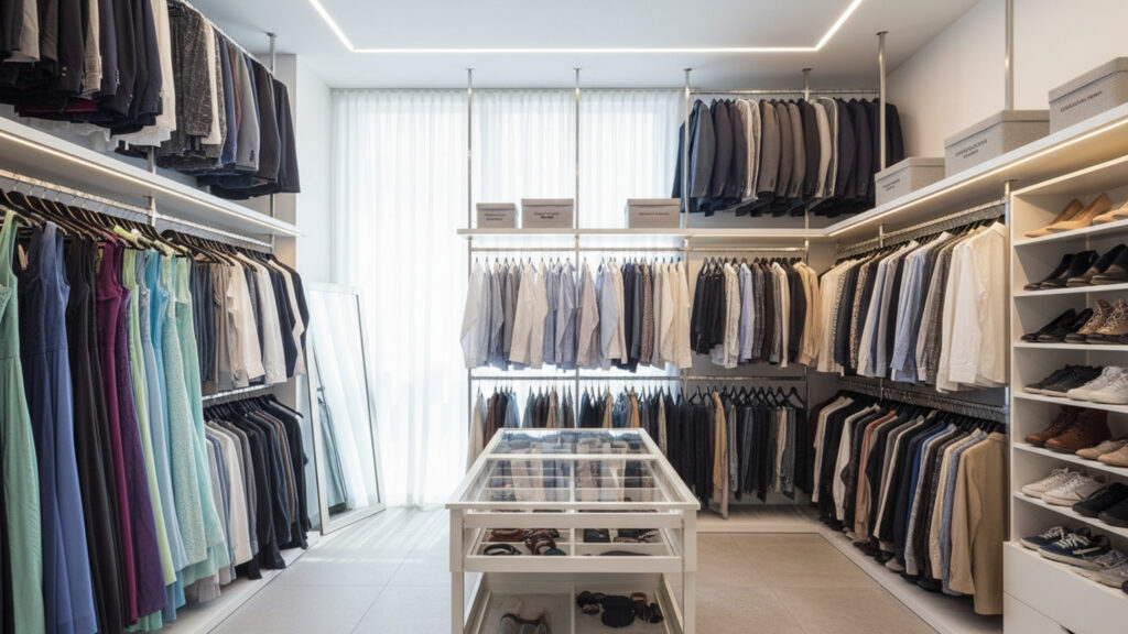 upgrade hanging systems for better clothing organization and flow