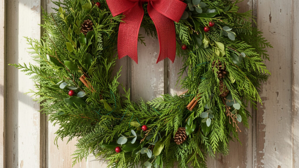 using fresh greenery for authentic natural diy holiday wreaths