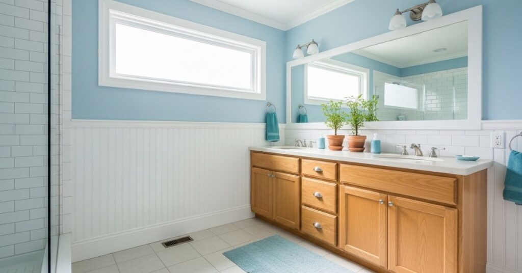 Beadboard in Bathrooms for Classic Coastal Vibes