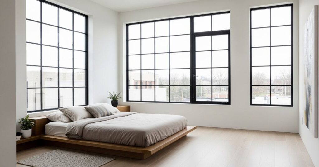 Black-Framed Grid Windows for Modern Minimalist Style