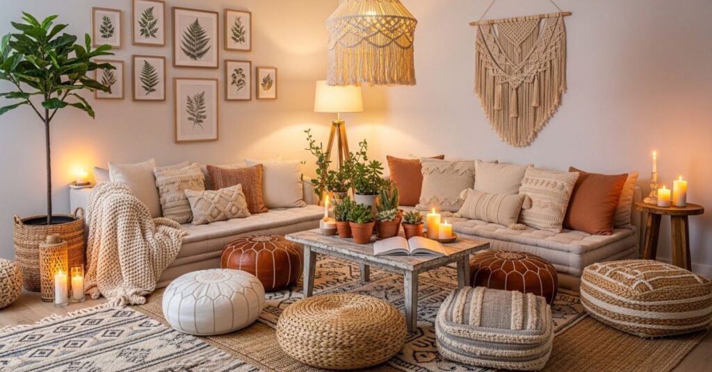 Boho-Inspired Living Rooms with Relaxed Seating