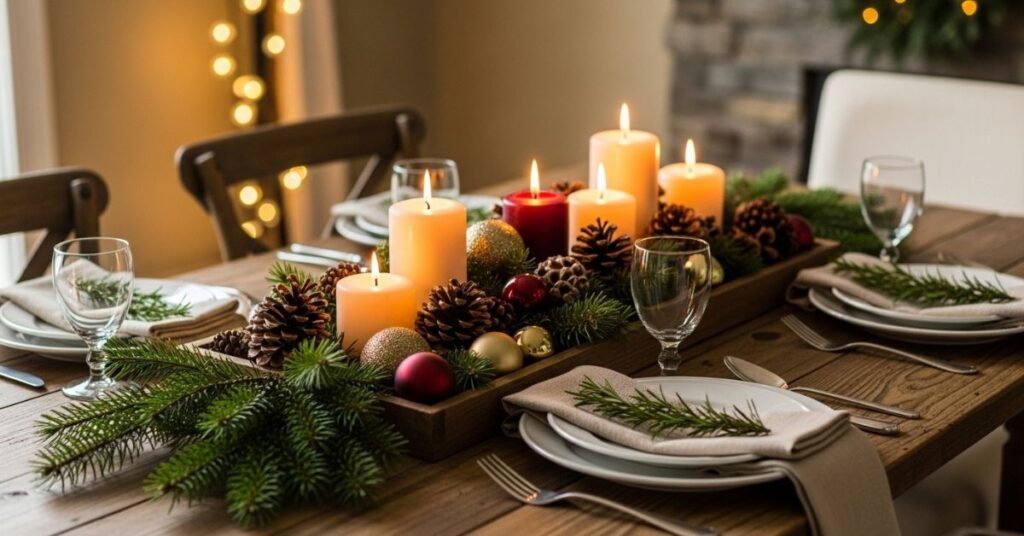 Cozy Rustic Christmas Table Centerpieces