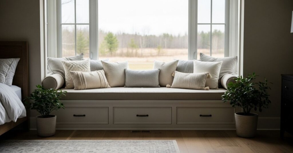 Cozy Window Seat with Built-In Storage